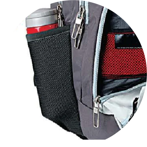 Side pockets detail on a PULSE backpack