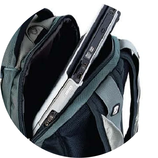 Laptop compartment detail on a PULSE backpack